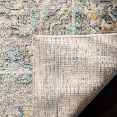 Mystique Gray and Multicolor Abstract Synthetic Area Rug