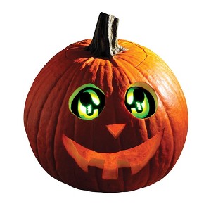 Funworld Eerie Light-Up Pumpkin Eyes Halloween Decoration | Green - 1 of 4