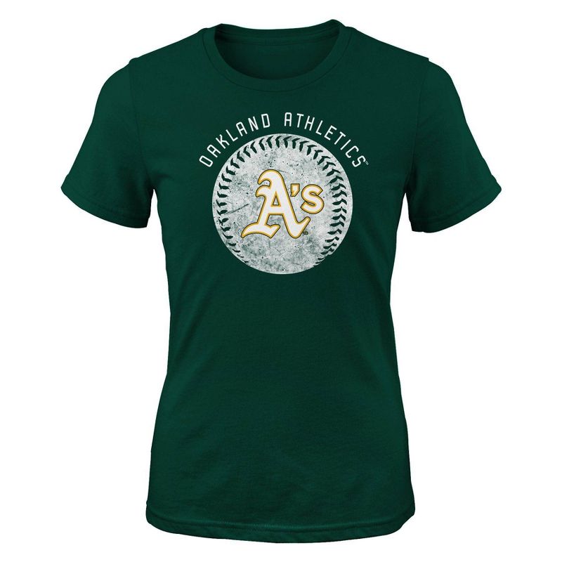 MLB Oakland Athletics Girls&#39; Crew Neck T-Shirt, 1 of 2