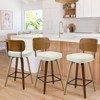 Bekrvio Swivel Counter Height Bar Stools Set of 1/2/3/4,26" Faux Leather Upholstered Bar Stools with Back & Bent Wood Frame for Kitchen Island - 2 of 4