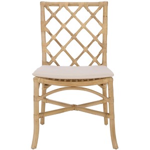 Haru Rattan Dining Chair - SEA8039 - Natural/Cream - Safavieh - 1 of 4