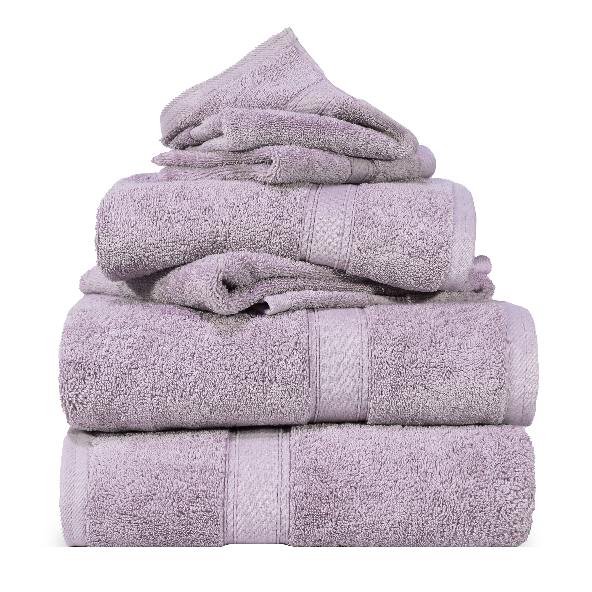 Egyptian Cotton Heavyweight Quick Towel and Washcloth Set, Purple