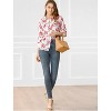 Allegra K Women's Long Sleeve Button Up Vintage Casual Floral Shirt - 3 of 4