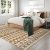 Area Rug Washable Vintage - Machine Washable Distressed Geometric Large Non-Slip Low Pile Carpet for Living Room Bedroom Dining Room - 4 of 4