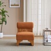 Boucle Upholstered Modern Lounge Chair with Rolled Backrest, Solid Wood Frame and Soft Cushions - 2 of 4
