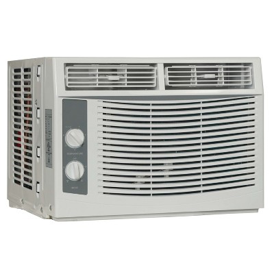 Compact White 5000 BTU Window Air Conditioner with Mechanical Controls