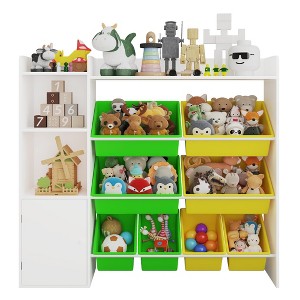 Kids Toy Storage Organizer with 8 Removable Toy Bins, 4-Tier Toy Organizers Kid Bookshelf and Toy Storage for Bedroom - 1 of 4