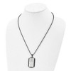 Black Bow Jewelry Men's Stainless Steel, Black Plated & CZ DAD Dog Tag Necklace, 22 Inch - 3 of 4