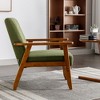 Dolonm Mid-Century Modern Accent Chair - Wood Frame & Linen Upholstery, Comfy Reading Armchair for Living Room, Bedroom, Easy Assembly - 4 of 4
