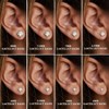 Moissanite Stud Earrings - 18K White Gold Plated 925 Silver, D Color VVS1, Hypoallergenic Flat Back for Women & Men - 2 of 4