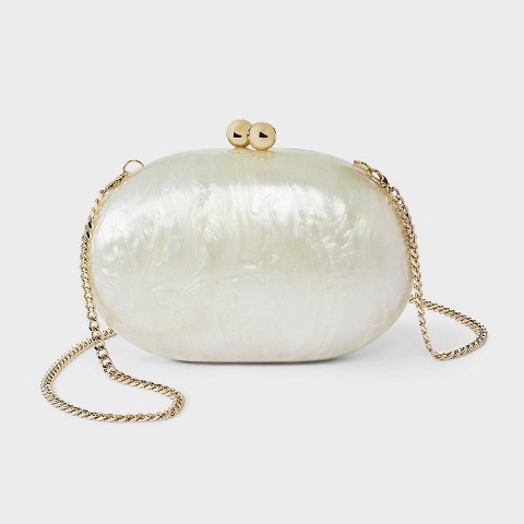 Сумки A New Day Acrylic Marbled Kiss Lock Minaudiere Clutch - A New Day™ White