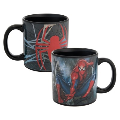 Vandor Marvel Spider-Man 20 Oz Ceramic Heat Reactive Color Changing Mug
