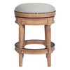 HomeRoots 26" Beige And Natural Solid Wood Swivel Backless Counter Height Bar Chair - 4 of 4