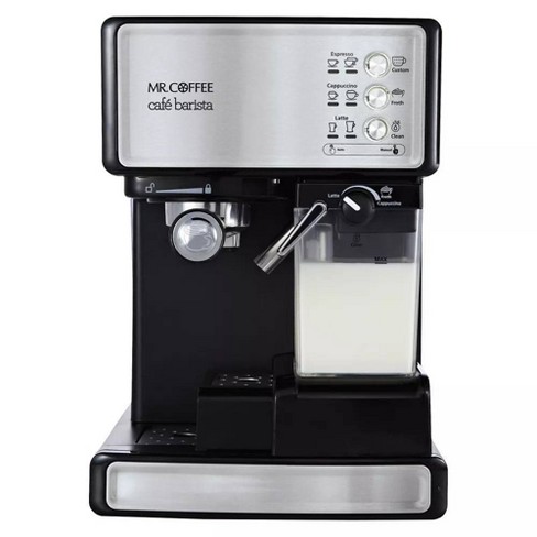 Mr. Coffee Programmable Espresso, Cappuccino, Coffee Maker with Automatic  Milk Frother and 15-Bar Pump Stainless Steel Black