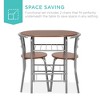Best Choice Products 3-Piece Wood Dining Room Round Table & Chairs Set w/ Steel Frame, Built-In Wine Rack - Espresso - 2 of 4