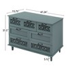 Wooden Sideboard Buffet Cabinet, Carved Chest of Drawers with 7 Storage Drawers Accent Cabinet for Living Room or Entryway – Maison Boucle - 3 of 4