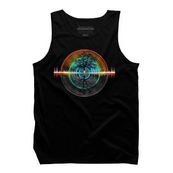 Men's Design By Humans Color Nature Sounds Night Oak Tree By Maryedenoa Tank Top