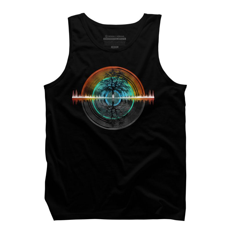 Men's Design By Humans Color Nature Sounds Night Oak Tree By Maryedenoa Tank Top, 1 of 3