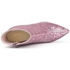 Allegra K Women's Zip Closure Pointed Toe Clear Block Heel Halloween Glitter Ankle Boots - 4 of 4