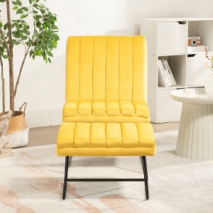 Recliner Chair, Lazy Chair With Footrest, 5 Backrest Settings, High Density Sponge Filling,velvet Lounge Chair Living Room - 1 of 4