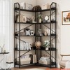 Corner Bookshelf 72"/86" l Shaped Bookcase, Corner Bookshelves Industrial Bookcase 5/7 Tier l-Shape Bookshelf, Large Bookcases with Beaded Design - 3 of 4