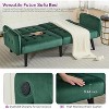 TYBOATLE 65 inch Convertible Velvet  Futon Sofa Bed, Modern Upholstered Couch with USB, Folding Loveseat for Small Space, Apartment, Office - 4 of 4