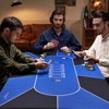 VEVOR Poker Table Top, 70 x 35 Inch Poker Mat for Table, 6-8 Players Foldable Poker Table Top with Carrying Bag, Folding Poker Table Topper,Blue&Black - 2 of 4