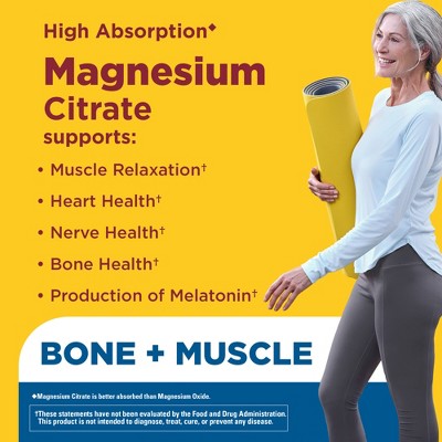 Nature Made Extra Strength Dosage Magnesium Citrate Tablets, Bone and Muscle Support - 60ct
