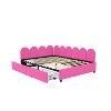 Twin/Full Size Velvet Upholstered Daybed with 2 Drawers and Soft Fabric Headboard - ModernLuxe - 4 of 4