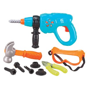 Small World Toys Child's Pretend Play Power Drill Tool Set - 10 Pieces - 1 of 3