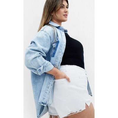 Women's Plus Size Shannah Rip Short - ivory | CITY CHIC