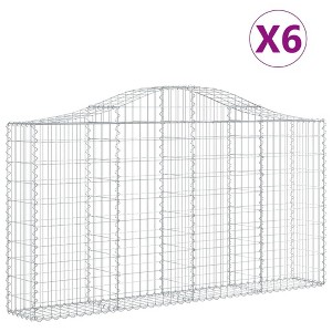 vidaXL 6 pcs Arched Gabion Baskets - 78.7"x11.8"x39.4"/47.2" - Durable & Corrosion-Resistant Galvanized Iron - Sturdy Outdoor Garden Decorations - 1 of 4