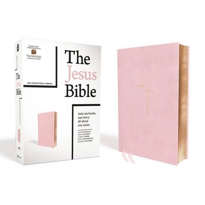 The Jesus Bible, NIV Edition, Imitation Leather, Pink - by  Zondervan (Hardcover)