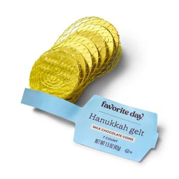 Hanukkah Gelt Chocolate Coins - 1.5oz/7ct - Favorite Day™