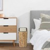 LunaLulinlk Boho Trash Can with Lid for Bathroom,2.6Gallon Small Rattan Garbage Can with Press Top Lid - 4 of 4