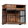 Dog Crate Furniture , Large Dog Cage Furniture with Tray for Medium Large Dogs, Wooden Dog Kennel Furniture - 4 of 4