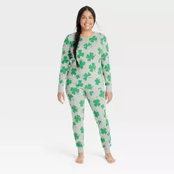 Women's St. Patrick's Day Matching Family Pajama Set - Gray XXL