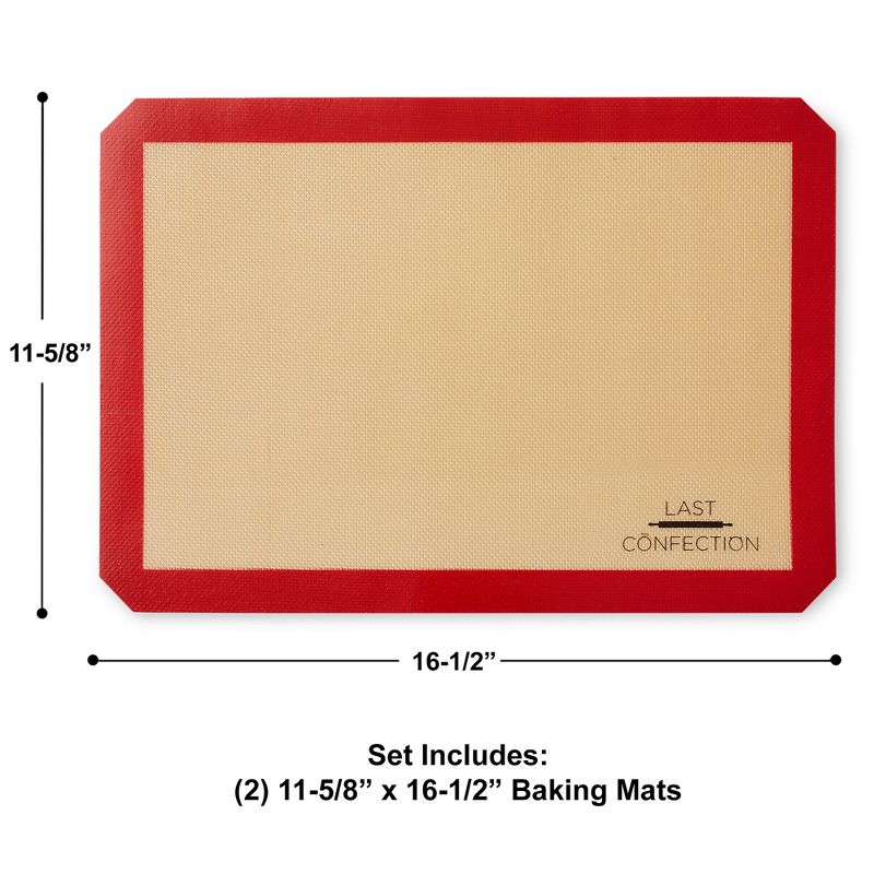 Last Confection Silicone Baking Mat, Set of 2 Professional Non-Stick Food Safe Tray Pan Liners, 3 of 8