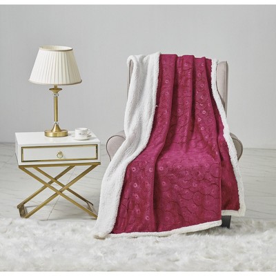 Louvre Plush All Season 50"x60" Burgundy Throw