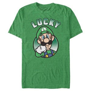 Men's Nintendo Super Mario St. Patrick's Day Lucky Luigi T-Shirt - 1 of 4