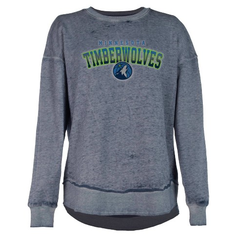 Nba Minnesota Timberwolves Women's Ombre Arch Print Burnout Crew Neck  Fleece Sweatshirt : Target