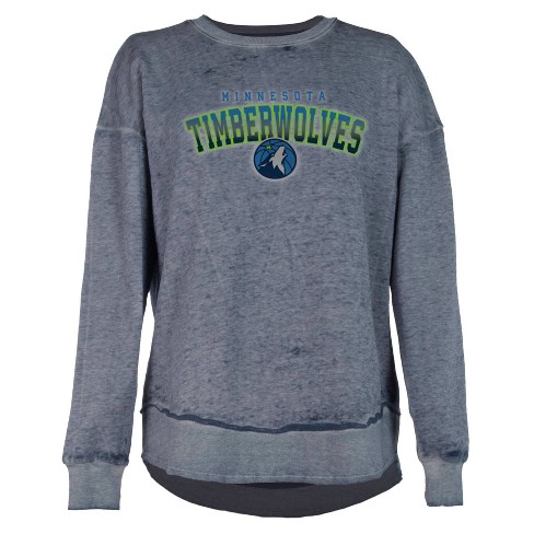 Nba Minnesota Timberwolves Women's Ombre Arch Print Burnout Crew