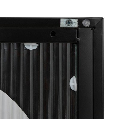 Matte Black Narrow Metal Accent Cabinet with Adjustable Shelves and Arched Glass Door