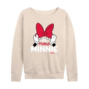Women's - Disney - Be More Minnie Lightweight French Terry Wide Neck Long Sleeve Shirt - 1 of 4