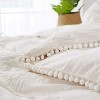 Marcielo 3 Piece Cotton Duvet Cover Set Pompom White Queen - 3 of 4