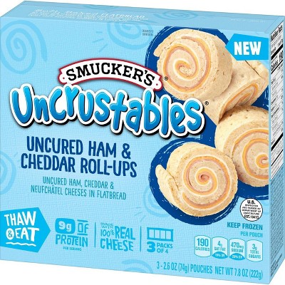 Smucker's Uncrustables Frozen Uncured Ham & Cheddar Roll-Ups - 7.8oz/3ct