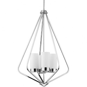 Progress Lighting Elevate 4-Light Pendant, Polished Chrome, Etched Glass - 1 of 2