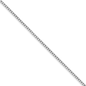Black Bow Jewelry 1.3mm 10k White Gold Solid Box Chain Necklace - 1 of 4