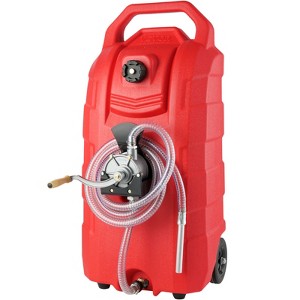 VEVOR 16 Gallon Fuel Caddy, 7.8 L/min, Portable Gas Storage Tank Container with Hand Pump Rubber Wheels, Fuel Transfer Storage Tank - 1 of 4