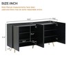 70" TV Stand with 4 Shelves, Metal-Legged Shoe Cabinet, and Gold Line Sideboard - 3 of 3